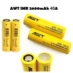 AWT 18650 3.7V 2600mAh 40A IMR επαναφορτιζόμενη μπαταρία Li-ion